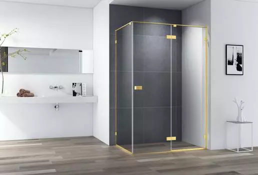 Душевой уголок Cezares Bellagio 120x100 BELLAGIO-AH-1-120/100-C-BORO без поддона, стекло прозрачное, профиль золото