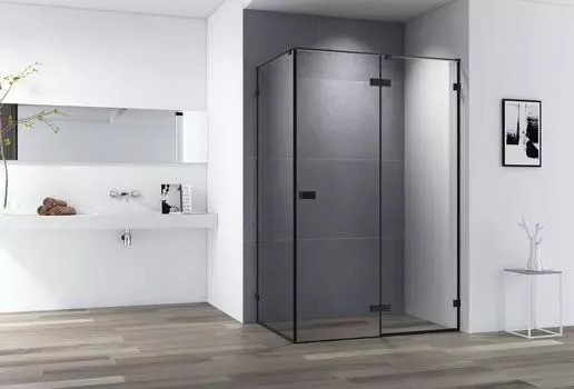 Душевой уголок Cezares Bellagio 140x100 BELLAGIO-AH-1-140/100-C-NERO без поддона, стекло прозрачное, профиль черный