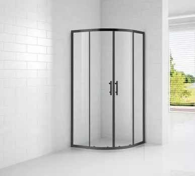 Душевой уголок Cezares Eco 100х100 ECO-O-R-2-100-C-NERO без поддона, стекло прозрачное, профиль черный матовый
