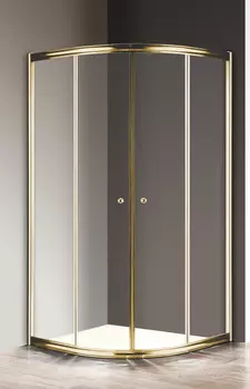 Душевой уголок Cezares Giubileo 80х80 GIUBILEO-R-2-80-SCORREVOLE без поддона, стекло прозрачное, профиль золото