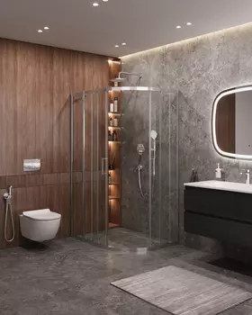 Душевой уголок Cezares MOLVENO 100x80 MOLVENO-RH-2-100/80-C-Cr-IV стекло прозрачное, профиль хром