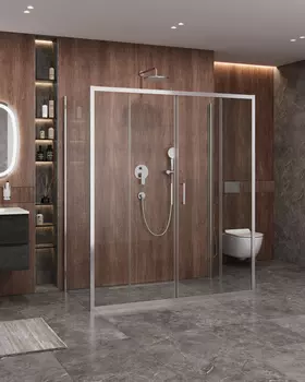 Душевой уголок Cezares MOLVENO 180x80 MOLVENO-AH-2/2-180/80-C-Cr-IV стекло прозрачное, профиль хром