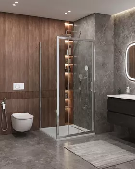 Душевой уголок Cezares MOLVENO 90x80 MOLVENO-AHF-31-90/80-C-CR-IV стекло прозрачное, профиль хром