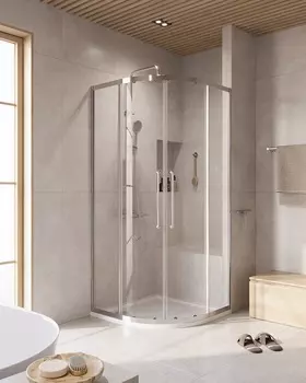 Душевой уголок Cezares Relax 304 90x90 RELAX-304-R-2-90-C-CR стекло прозрачное, профиль хром, без поддона