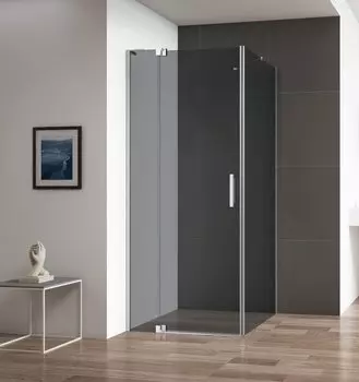 Душевой уголок Cezares Slider 100х100 SLIDER-AH-1-100-100/110-GRIGIO-Cr без поддона, стекло тонированное, профиль хром