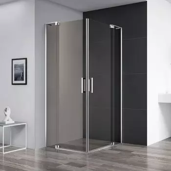 Душевой уголок Cezares Slider 100х110 SLIDER-A-2-100/110-BR-Cr без поддона, стекло тонированное, профиль хром