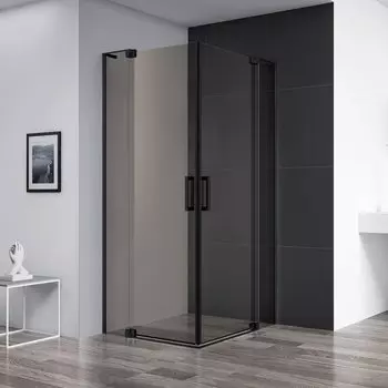Душевой уголок Cezares Slider 80х90 SLIDER-A-2-80/90-BR-NERO без поддона, стекло бронзовое, профиль черный