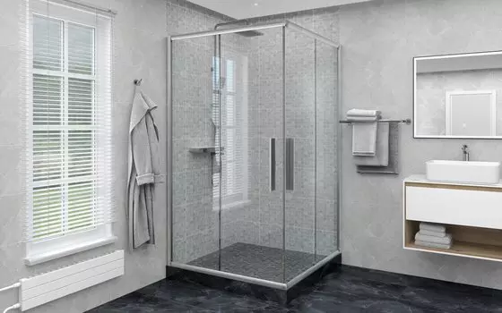 Душевой уголок Deto KС 80-90 Chrome 80x80 KС80 стекло прозрачное, профиль хром, без поддона