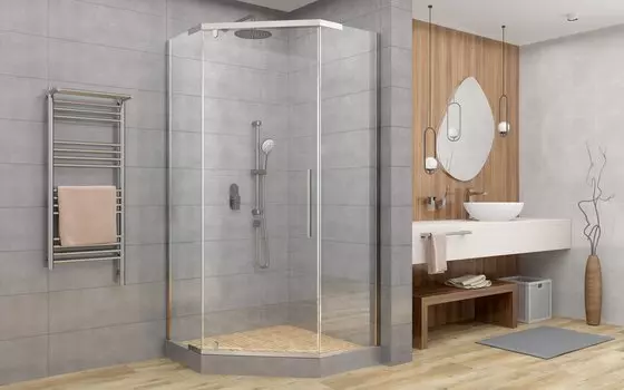 Душевой уголок Deto PC 90 Chrome 90x90 PC90 стекло прозрачное, профиль хром, без поддона