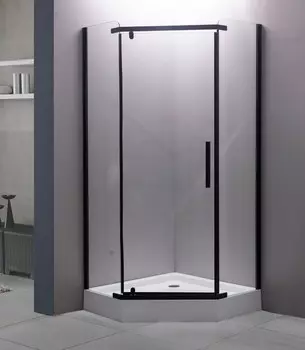 Душевой уголок Esbano 100x100 ESR-7170B стекло прозрачное, профиль черный матовый, с поддоном