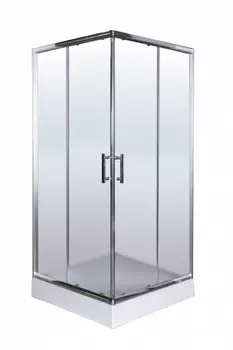 Душевой уголок Esbano 100x100 ESR-8034 низкий поддон, стекло матовое, профиль хром