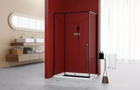 Душевой уголок Esbano 100x80 ESA-108PS-B стекло прозрачное, профиль черный матовый, без поддона