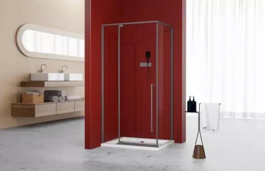 Душевой уголок Esbano 110x90 ESA-119PS-GM стекло прозрачное, профиль оружейная сталь, без поддона