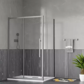 Душевой уголок Esbano 120x80 ESF-128PS-GM стекло прозрачное, профиль оружейная сталь, без поддона