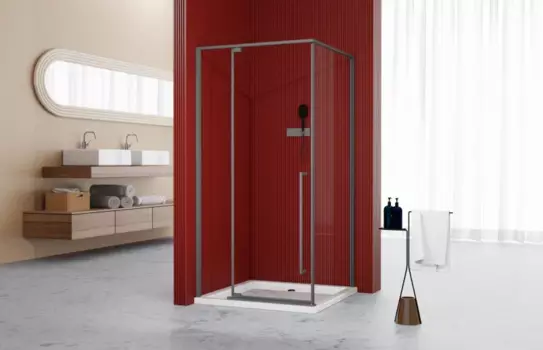 Душевой уголок Esbano 90x90 ESA-90KV-GM стекло прозрачное, профиль оружейная сталь, без поддона