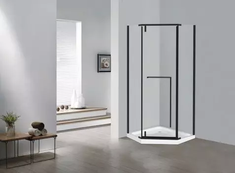 Душевой уголок Esbano Surf 100x100 ESOGS100PRB без поддона, стекло прозрачное, профиль черный