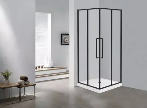 Душевой уголок Esbano Surf 100x100 ESS-100KV-B стекло прозрачное, профиль черный
