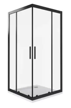 Душевой уголок Good Door Cofe 80х80 CR-80-C-B без поддона, стекло прозрачное, профиль черный
