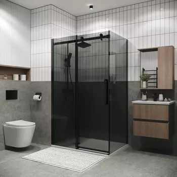 Душевой уголок Grossman Classic 110x90 120.K33.04.1190.21.10 без поддона, стекло тонированное, профиль черный матовый