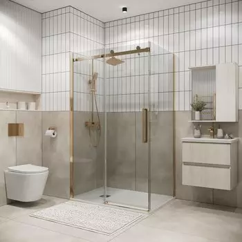 Душевой уголок Grossman Classic 120x80 120.K33.04.1280.32.00 без поддона, стекло прозрачное, профиль золото