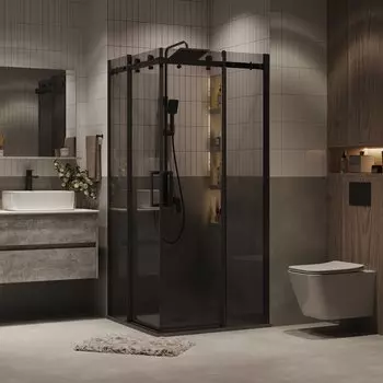 Душевой уголок Grossman Classic 80x80 300.K33.04.8080.21.10 без поддона, стекло тонированное, профиль черный матовый