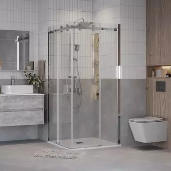 Душевой уголок Grossman Classic 80x80 300.K33.04.8080.10.00 без поддона, стекло прозрачное, профиль хром