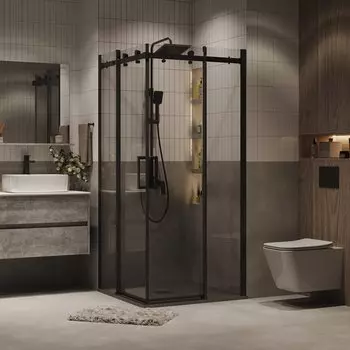 Душевой уголок Grossman Classic 80x80 300.K33.04.8080.21.00 без поддона, стекло прозрачное, профиль черный матовый