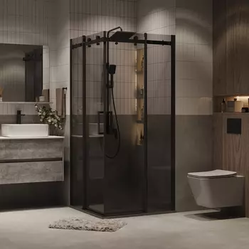 Душевой уголок Grossman Classic 90x90 300.K33.04.9090.21.10 без поддона, стекло тонированное, профиль черный матовый