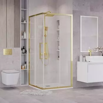 Душевой уголок Grossman Cosmo 100x100 300.K33.02.1010.32.00 без поддона, стекло прозрачное, профиль золото