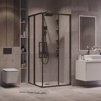 Душевой уголок Grossman Cosmo 100x100 300.K33.02.1010.42.00 без поддона, стекло прозрачное, профиль графит