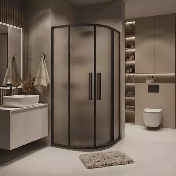 Душевой уголок Grossman Cosmo 100x100 301.K33.02.1010.21.02 без поддона, стекло шиншилла, профиль черный матовый