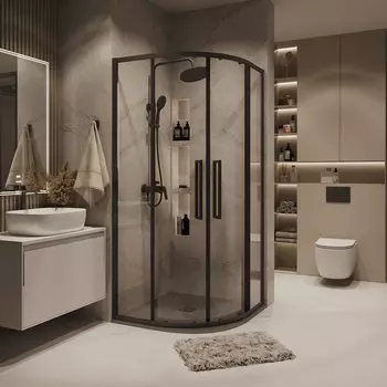 Душевой уголок Grossman Cosmo 100x100 301.K33.02.1010.21.00 без поддона, стекло прозрачное, профиль черный матовый