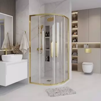 Душевой уголок Grossman Cosmo 100x100 301.K33.02.1010.32.00 без поддона, стекло прозрачное, профиль золото