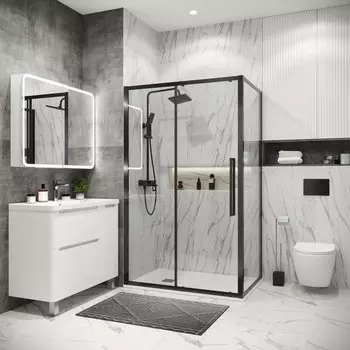 Душевой уголок Grossman Cosmo 100x80 120.K33.02.1080.42.00 без поддона, стекло прозрачное, профиль графит