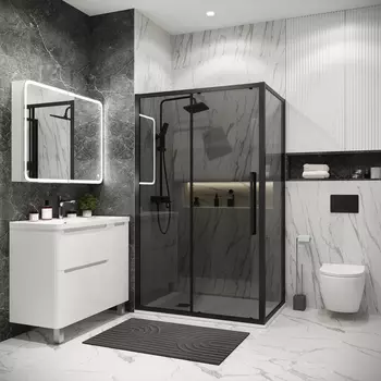 Душевой уголок Grossman Cosmo 110x70 120.K33.02.1170.21.10 без поддона, стекло тонированное, профиль черный матовый