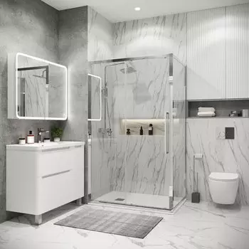 Душевой уголок Grossman Cosmo 110x80 120.K33.02.1180.10.00 без поддона, стекло прозрачное, профиль хром