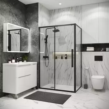 Душевой уголок Grossman Cosmo 110x90 120.K33.02.1190.21.00 без поддона, стекло прозрачное, профиль черный матовый