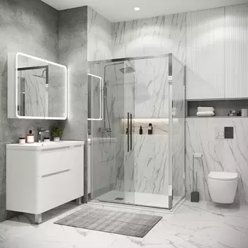 Душевой уголок Grossman Cosmo 130x70 120.K33.02.1370.10.00 без поддона, стекло прозрачное, профиль хром