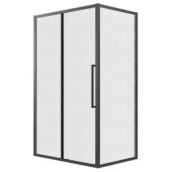 Душевой уголок Grossman Cosmo 130x80 120.K33.02.1380.21.02 без поддона, стекло шиншилла, профиль черный матовый