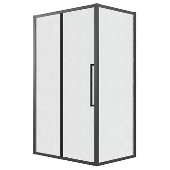 Душевой уголок Grossman Cosmo 130x90 120.K33.02.1390.21.02 без поддона, стекло шиншилла, профиль черный матовый