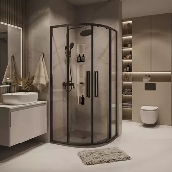 Душевой уголок Grossman Cosmo 80x80 301.K33.02.8080.21.00 без поддона, стекло прозрачное, профиль черный матовый