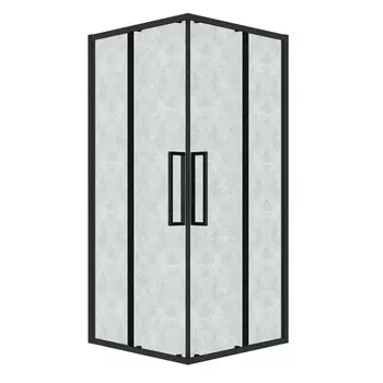 Душевой уголок Grossman Cosmo 90x90 300.K33.02.9090.21.02 без поддона, стекло шиншилла, профиль черный матовый