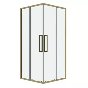 Душевой уголок Grossman Cosmo 90x90 300.K33.02.9090.32.00 без поддона, стекло прозрачное, профиль золото сатин