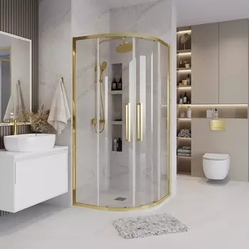Душевой уголок Grossman Cosmo 90x90 301.K33.02.9090.32.00 без поддона, стекло прозрачное, профиль золото