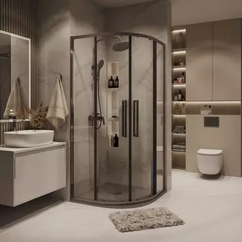 Душевой уголок Grossman Cosmo 90x90 301.K33.02.9090.42.00 без поддона, стекло прозрачное, профиль графит