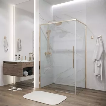 Душевой уголок Grossman Galaxy 100х100 120.K33.01.1010.32.00 стекло прозрачное, профиль золото сатин