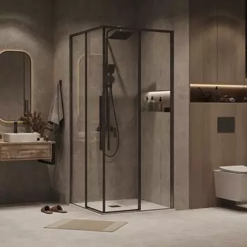 Душевой уголок Grossman Galaxy 100x100 300.K33.01.1010.42.00 без поддона, стекло прозрачное, профиль графит