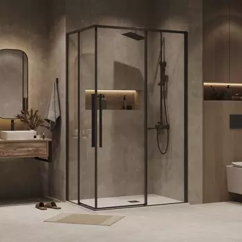 Душевой уголок Grossman Galaxy 110x80 300.K33.01.1180.21.00 без поддона, стекло прозрачное, профиль черный матовый