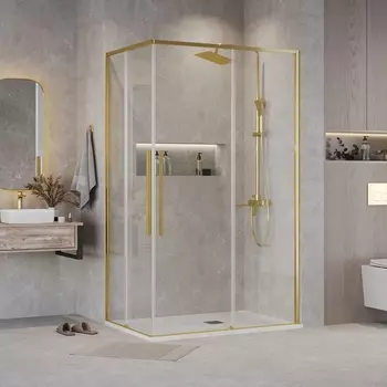 Душевой уголок Grossman Galaxy 110x90 300.K33.01.1190.32.00 без поддона, стекло прозрачное, профиль золото