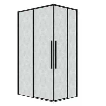 Душевой уголок Grossman Galaxy 120x80 300.K33.01.1280.21.02 без поддона, стекло шиншилла, профиль черный матовый
